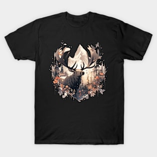 Elk deer nature Scandinavian forest T-Shirt